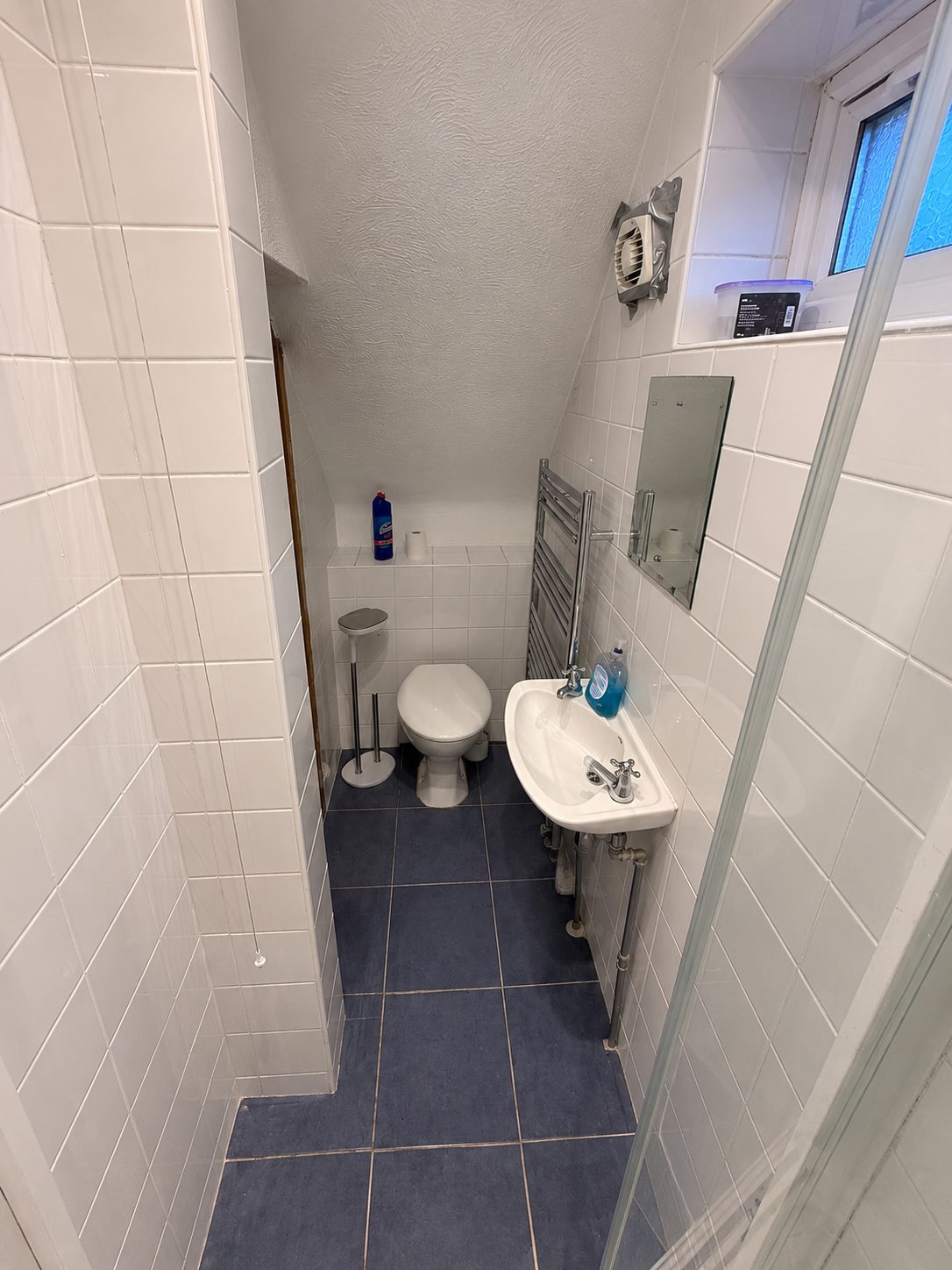 Bathroom before renovation plumbing work