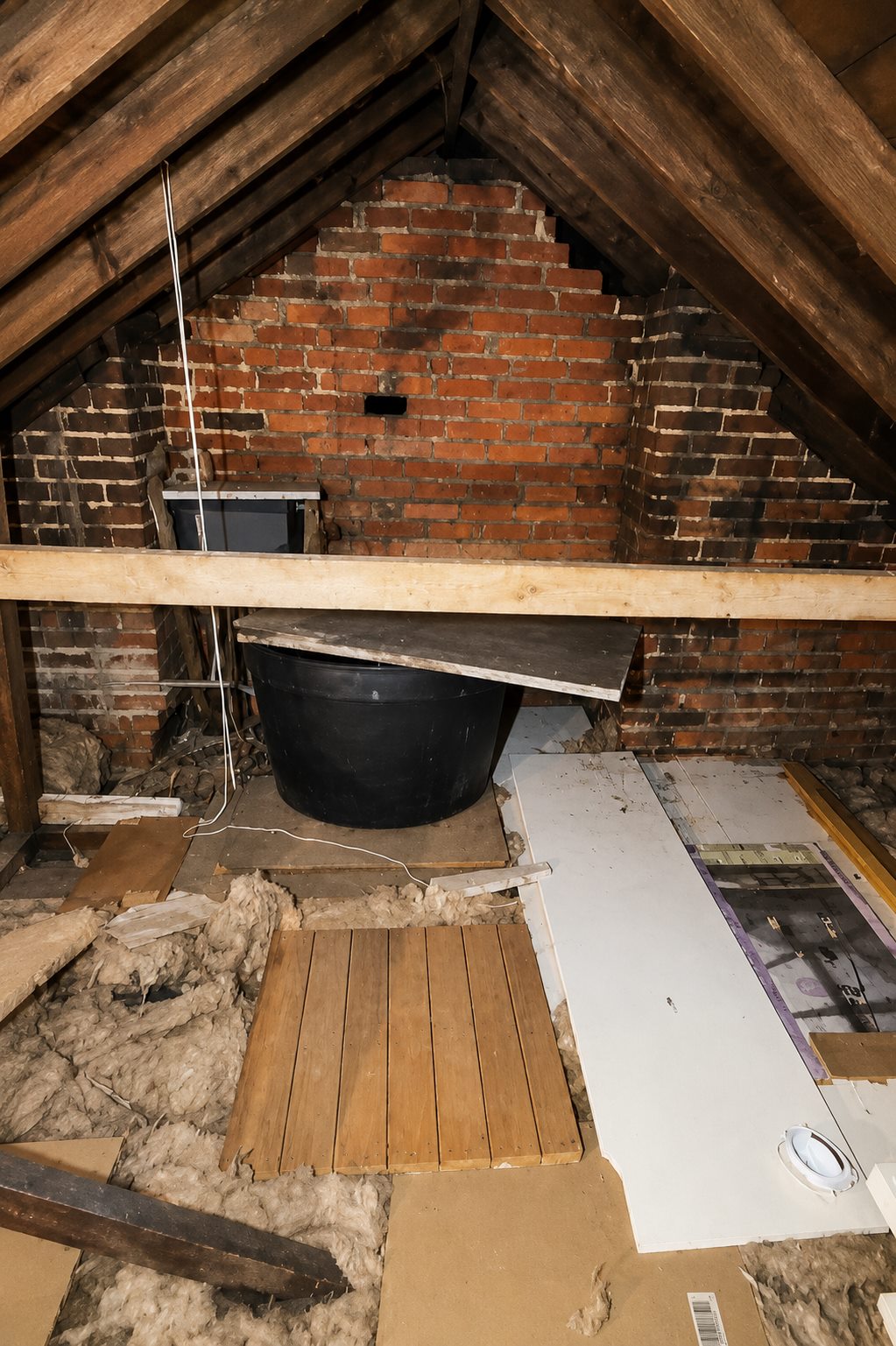 Cold water storage tank before work