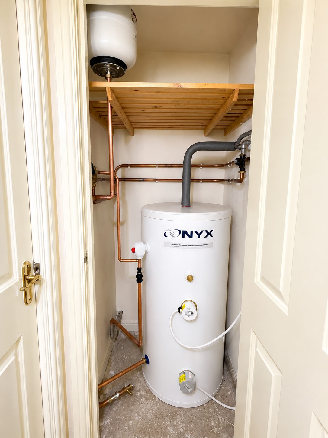 Unvented hot water cylinder after plumbing work